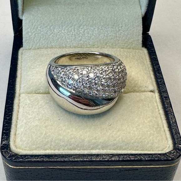 Vintage Sterling Silver White Sapphire Ring Size 7 - Picture 1 of 7